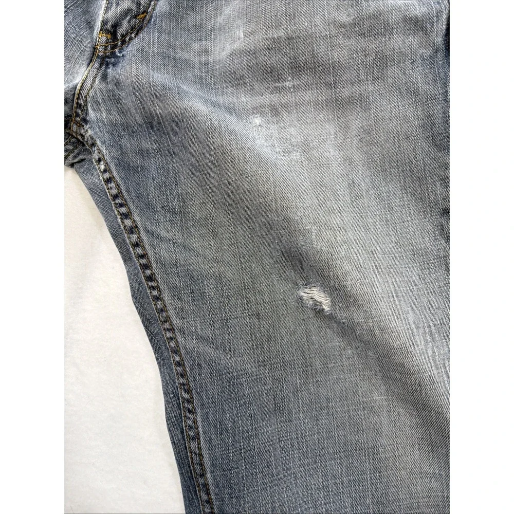 Levi's 551 Jeans Men's 36x32(see Pictures) Blue Denim Relaxed Fit Zip Distressed